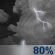 Tuesday Night: Showers and thunderstorms. Mostly cloudy, with a low around 69. Chance of precipitation is 80%. Tuesday Night: Showers And Thunderstorms